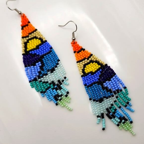 Dusk to Dawn Boho Beaded Earrings - Picture 1 of 3